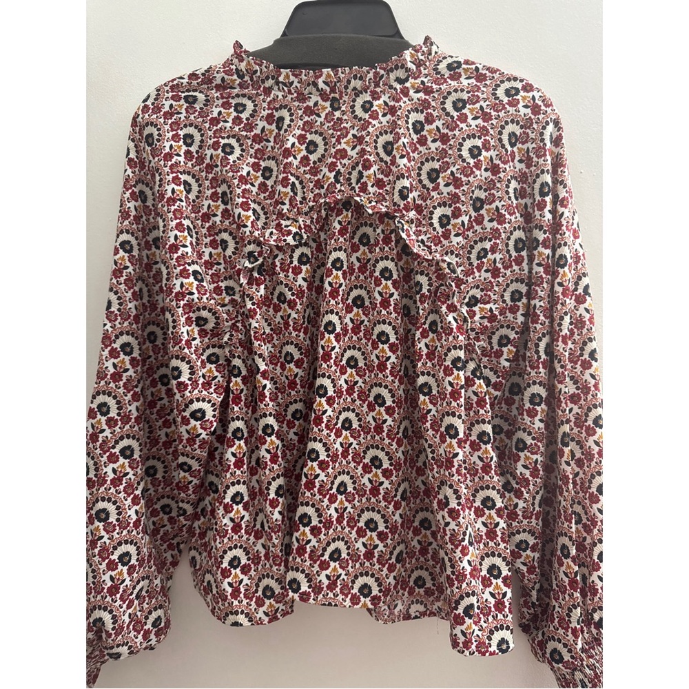 Entro Floral Print Women's Top - Red and Black
